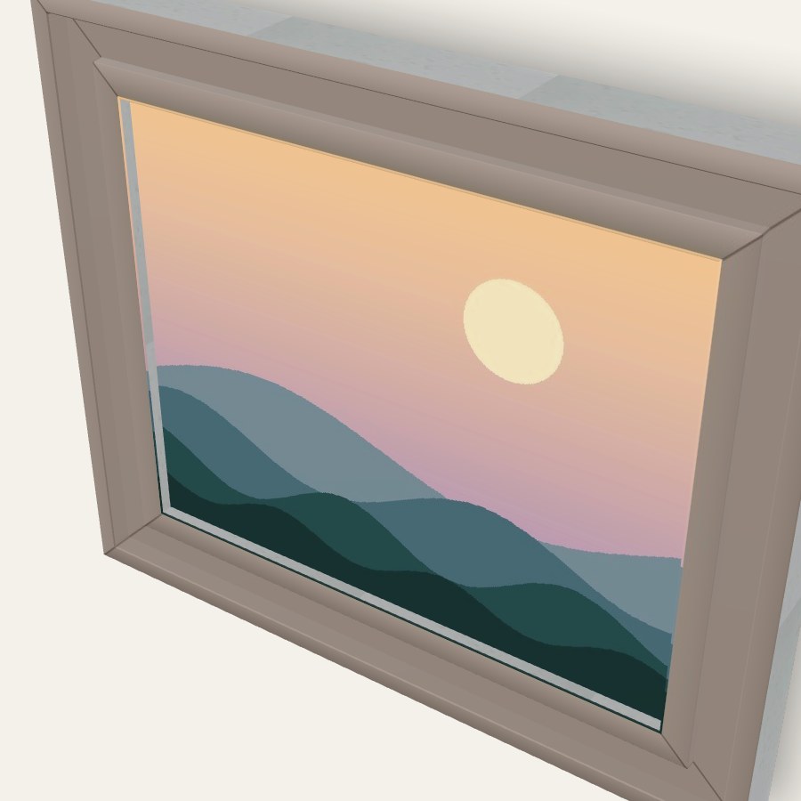 A St Ives frame with the board set into the opening at the back