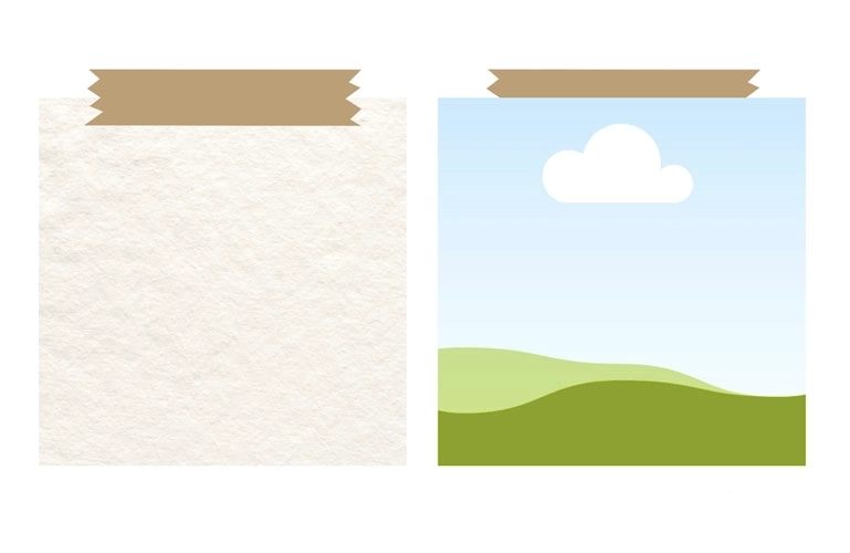 Applying tape to top edge of artwork