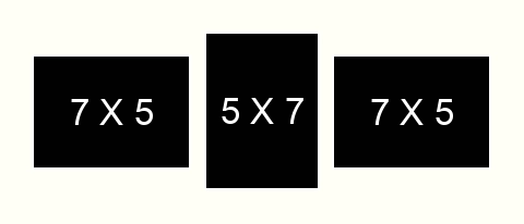 5 X 7 inch Photos X 3