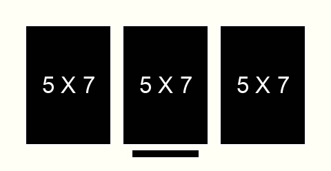 5 X 7 inch Photos X 3 with Title Box