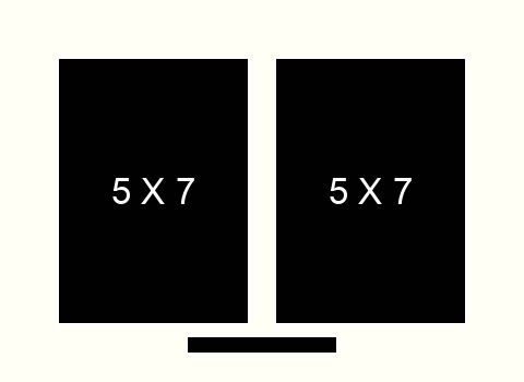 5 X 7 inch Photos X 2 with Title Box