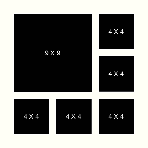 9 X 9 inch Photo X 1 / 4 X 4 inch Photos X 5