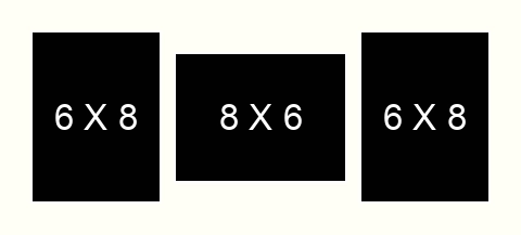 6 X 8 inch Photos X 3