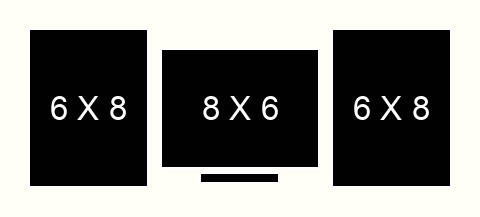 6 X 8 inch Photos X 3 with Title Box