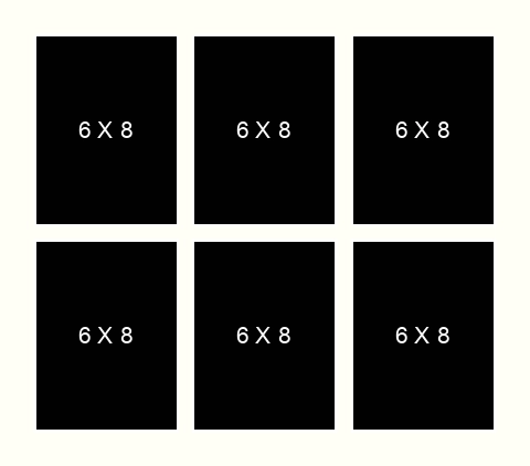 6 X 8 inch Photos X 6