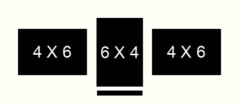 4 X 6/6 X 4 inch Photos X 3 with Title Box