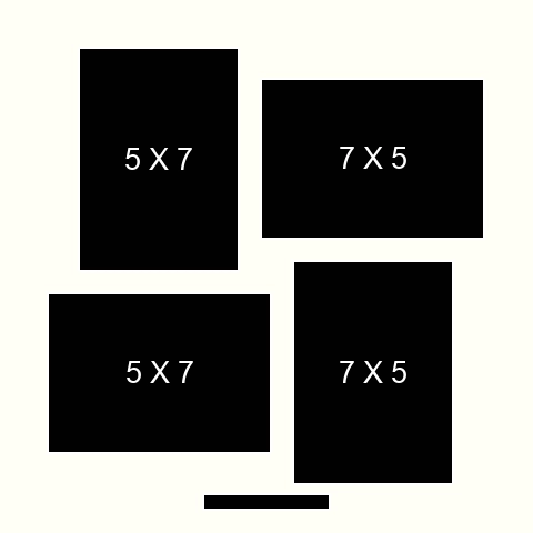 5 X 7 inch Photos X 4 with Title Box