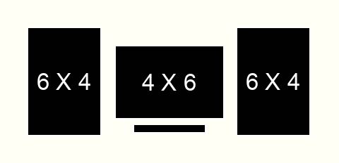 4 X 6 inch Photos X 3 with Title Box