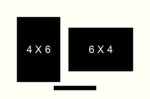 4 X 6/6 X 4 inch Photos with Title Box