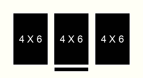 4 X 6 inch Photos X 3 with Title Box