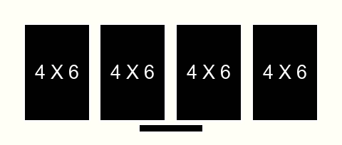 4 X 6 inch Photos X 4 with Title Box