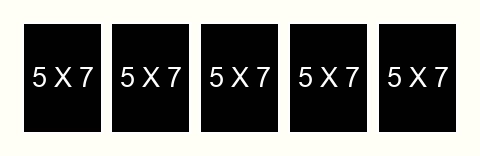 5 X 7 inch Photos X 5