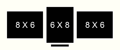 6 X 8 inch Photos X 3 with Title Box