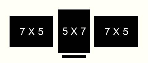 5 X 7 inch Photos X 3 with Title Box