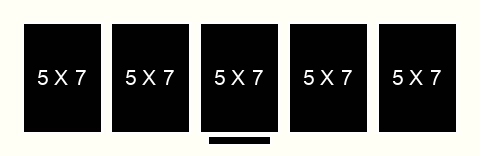 5 X 7 inch Photos X 5 with Title Box