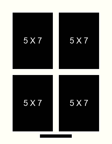 5 X 7 inch Photos X 4 with Title Box