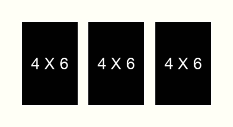 4 X 6 inch Photos X 3