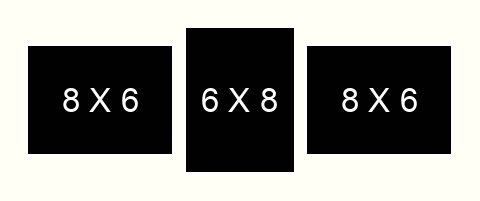 6 X 8 inch Photos X 3