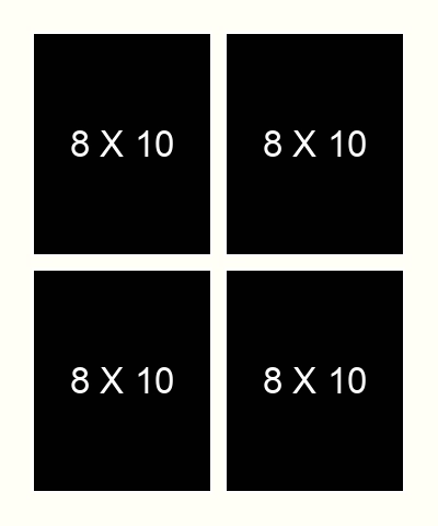 8 X 10 inch Photos X 4