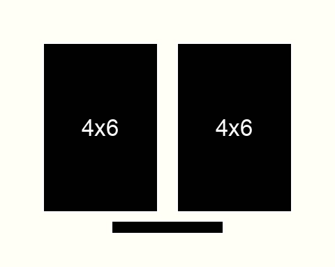 4 X 6 inch Photos X 2 with Title Box