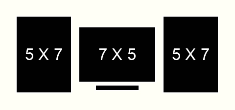 5 X 7 inch Photos X 3 with Title Box