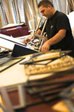 Picture Framer at work in bedford