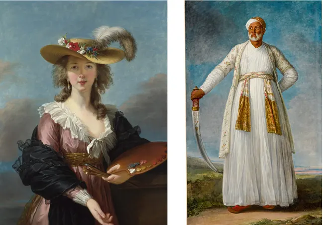 Left is the artist�s �Self-Portrait with a Straw Hat� and right is her record-breaking �Portrait of Muhammad Dervish Khan�.