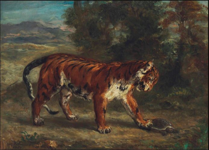 Delacroix Tiger Playing with a Tortoise