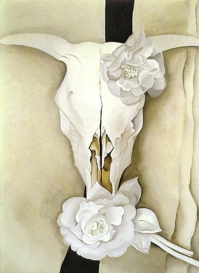 O'Keeffes Cow�s Skull with Calico Roses