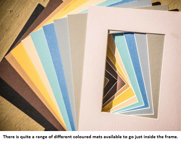 Different coloured picture mounts