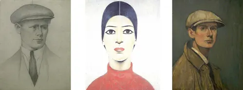Demonstrating that Lowry only created matchstick men to fulfil a purpose, and not to cover up a lack of talent, here are two self-portraits flanking one of �Ann� � with whom he seems to have had an obsession of sorts!