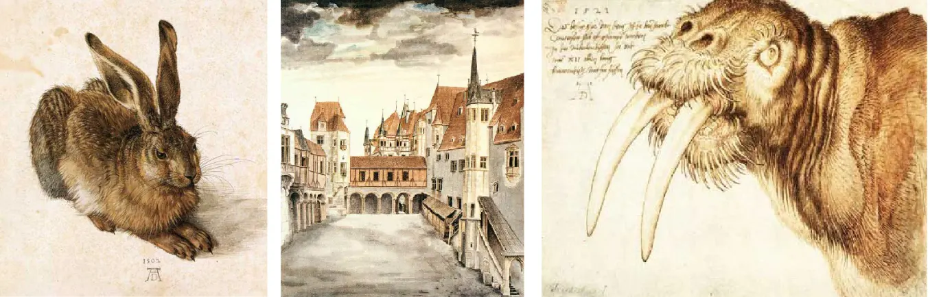 D�rer�s �Young Hare�,  �Innsbruck� and �Walrus�. He was painting outside of his time. It is also worth noting his signature. 500 years ago this guy knew about branding.     