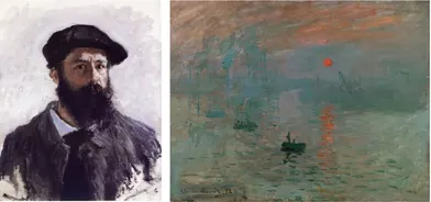 Claude Monet as he saw himself, left, and right is �Impression, Sunrise� - the work that launched the impressionist movement.