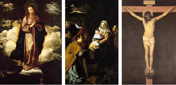 Vel�zquez�s �Immaculate Conception�, �Adoration of the Kings� and �Christ on the Cross�.  